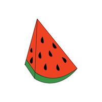Watermelon icon isolated on white background for your design, Watermelon logo concept. Illustration of a delicious slice of watermelon. Simple flat design. vector
