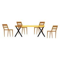 Table and chairs icon. Flat illustration of table and chairs icon for web. Flat illustration of chairs icon for outdoor cafe design element vector