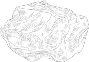Line drawing of natural rough sapphire gemstone. line art illustration of stunning uncut gemstone sapphire. Timeless and luxurious appeal of sapphire symbolizes wisdom, virtue and wealth. vector
