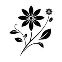 Minimalist Flower Silhouette Design for Creative Use vector