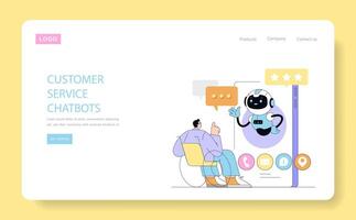 Artificial intelligence in business. Flat Illustration vector
