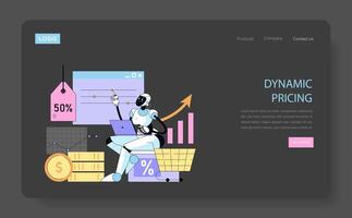 Artificial intelligence in business. Flat Illustration vector