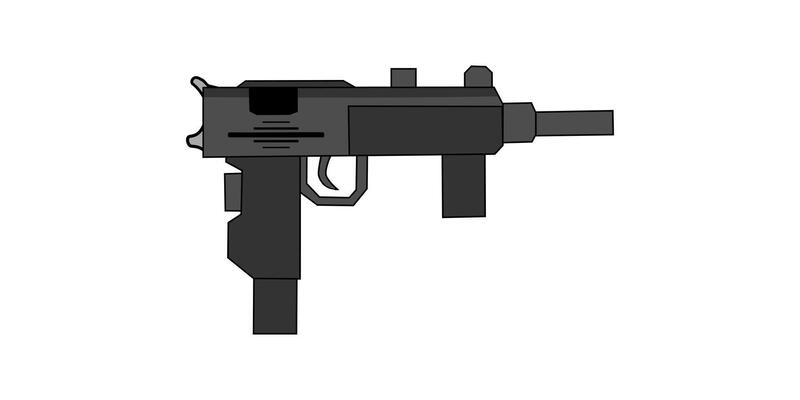 Cartoon Sub Machine Gun Illustration