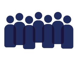 Team concept image template made from peoples on blue color icons with white team text. vector