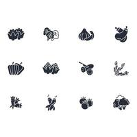 Vegetables icon set..Editable stroke.linear style sign for use web design,logo.Symbol illustration. vector