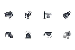 Home security icon set..Editable stroke.linear style sign for use web design,logo.Symbol illustration. vector