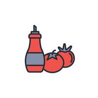 tomato sauce icon. .Editable stroke.linear style sign for use web design,logo.Symbol illustration. vector