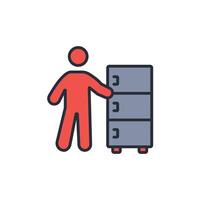 file cabinet icon. .Editable stroke.linear style sign for use web design,logo.Symbol illustration. vector