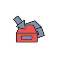 Drawer icon. .Editable stroke.linear style sign for use web design,logo.Symbol illustration. vector