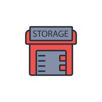 self storage icon. .Editable stroke.linear style sign for use web design,logo.Symbol illustration. vector
