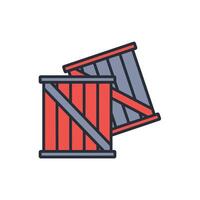 crate icon. .Editable stroke.linear style sign for use web design,logo.Symbol illustration. vector