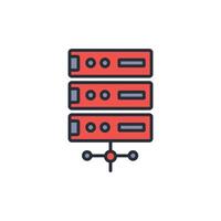 Server icon. .Editable stroke.linear style sign for use web design,logo.Symbol illustration. vector