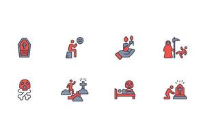 death icon set..Editable stroke.linear style sign for use web design,logo.Symbol illustration. vector