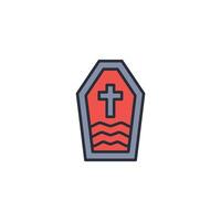 coffin icon. .Editable stroke.linear style sign for use web design,logo.Symbol illustration. vector