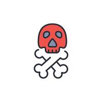 death icon. .Editable stroke.linear style sign for use web design,logo.Symbol illustration. vector