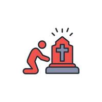 funeral icon. .Editable stroke.linear style sign for use web design,logo.Symbol illustration. vector