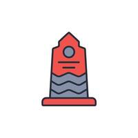 memorial icon. .Editable stroke.linear style sign for use web design,logo.Symbol illustration. vector