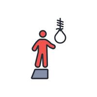 Suicide icon. .Editable stroke.linear style sign for use web design,logo.Symbol illustration. vector