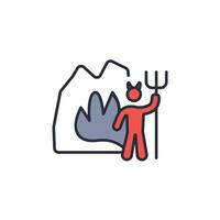 hell icon. .Editable stroke.linear style sign for use web design,logo.Symbol illustration. vector