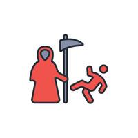 Grim Reaper icon. .Editable stroke.linear style sign for use web design,logo.Symbol illustration. vector