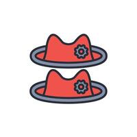 hat icon. .Editable stroke.linear style sign for use web design,logo.Symbol illustration. vector