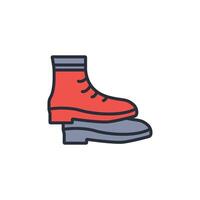 boots icon. .Editable stroke.linear style sign for use web design,logo.Symbol illustration. vector