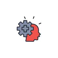 Mental health icon. .Editable stroke.linear style sign for use web design,logo.Symbol illustration. vector
