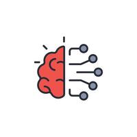 Artificial Intelligence icon. .Editable stroke.linear style sign for use web design,logo.Symbol illustration. vector