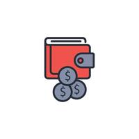 wallet icon. .Editable stroke.linear style sign for use web design,logo.Symbol illustration. vector