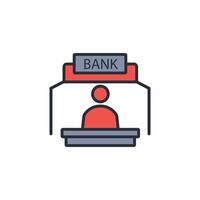 bank counter icon. .Editable stroke.linear style sign for use web design,logo.Symbol illustration. vector
