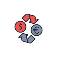 Currency exchange icon. .Editable stroke.linear style sign for use web design,logo.Symbol illustration. vector