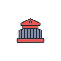 institution icon. .Editable stroke.linear style sign for use web design,logo.Symbol illustration. vector