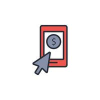 Mobile banking icon. .Editable stroke.linear style sign for use web design,logo.Symbol illustration. vector