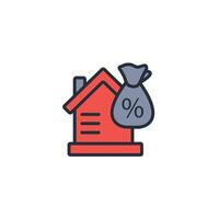 mortgage icon. .Editable stroke.linear style sign for use web design,logo.Symbol illustration. vector
