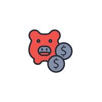Piggy bank icon. .Editable stroke.linear style sign for use web design,logo.Symbol illustration. vector