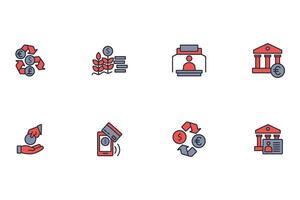 Bank icon set..Editable stroke.linear style sign for use web design,logo.Symbol illustration. vector