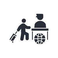 border control icon. .Editable stroke.linear style sign for use web design,logo.Symbol illustration. vector