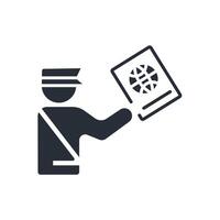 Customs officer icon. .Editable stroke.linear style sign for use web design,logo.Symbol illustration. vector
