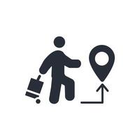 emigration icon. .Editable stroke.linear style sign for use web design,logo.Symbol illustration. vector