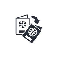 Immigration icon. .Editable stroke.linear style sign for use web design,logo.Symbol illustration. vector