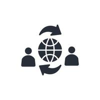 global movement icon. .Editable stroke.linear style sign for use web design,logo.Symbol illustration. vector