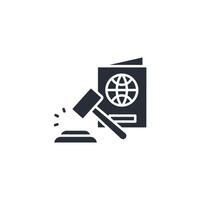 Immigration law icon. .Editable stroke.linear style sign for use web design,logo.Symbol illustration. vector