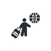migrant icon. .Editable stroke.linear style sign for use web design,logo.Symbol illustration. vector