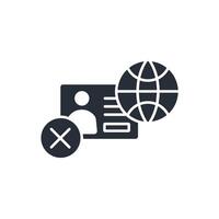 visa denied icon. .Editable stroke.linear style sign for use web design,logo.Symbol illustration. vector