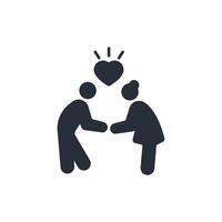 couple icon. .Editable stroke.linear style sign for use web design,logo.Symbol illustration. vector