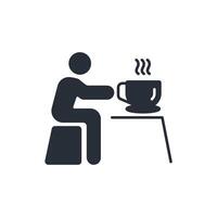 drink coffee icon. .Editable stroke.linear style sign for use web design,logo.Symbol illustration. vector