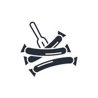 Sausage icon. .Editable stroke.linear style sign for use web design,logo.Symbol illustration. vector