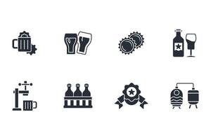 Beer icon set..Editable stroke.linear style sign for use web design,logo.Symbol illustration. vector