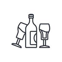 Beer Bottle icon. .Editable stroke.linear style sign for use web design,logo.Symbol illustration. vector
