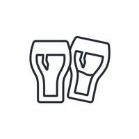 beer glass icon. .Editable stroke.linear style sign for use web design,logo.Symbol illustration. vector